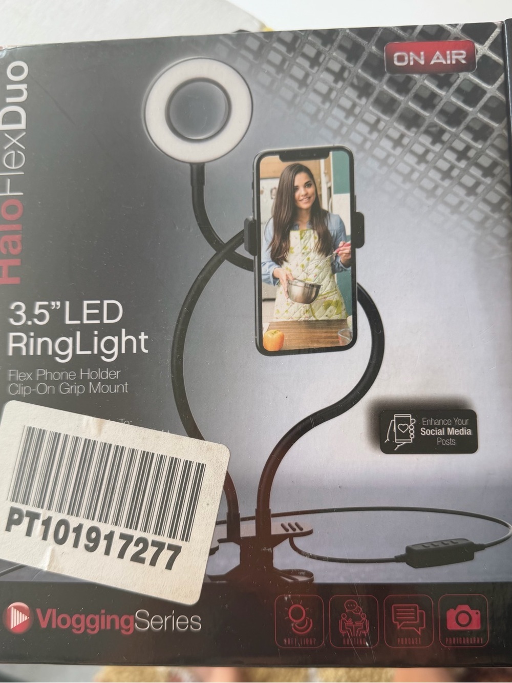 Halo flex Duo 3.5" LED Ring Light with Phone Holder - Black